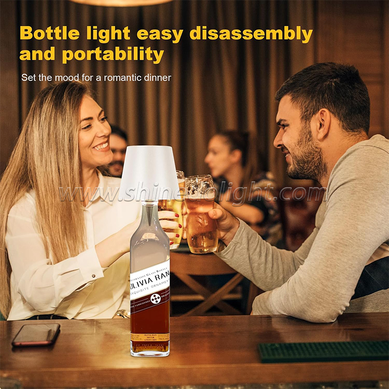 Portable Dimming Bar Night Lamp Rechargeable Led Table Lamp Touch Control Wine Wireless Bottle Lamp SD-SR028