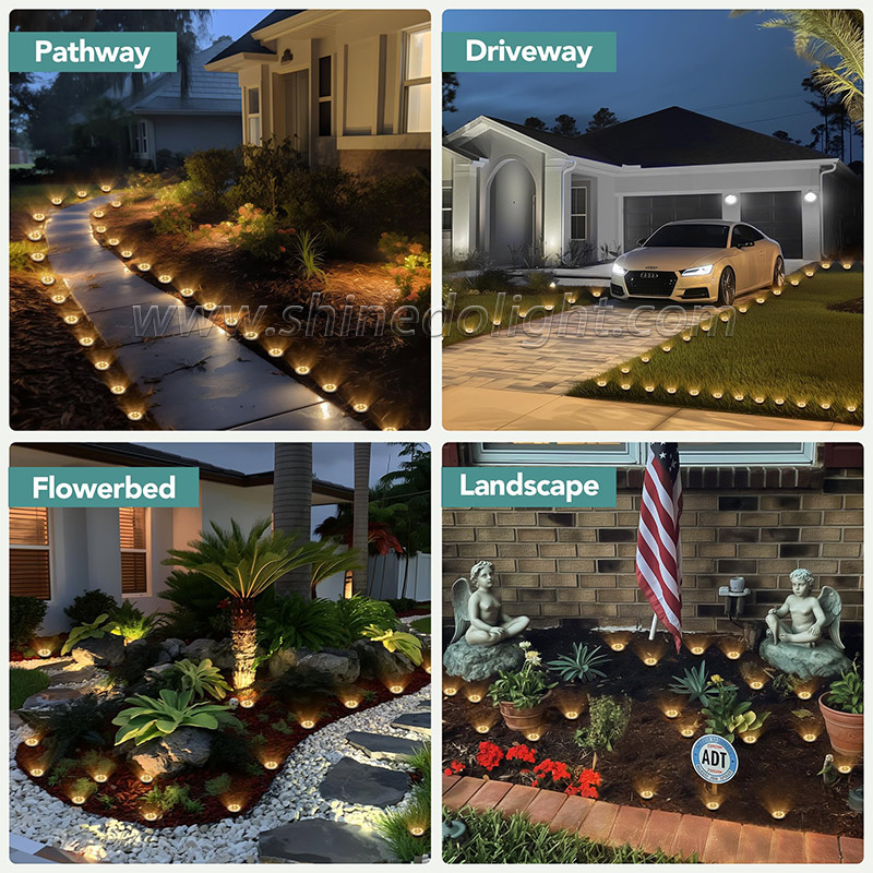 Walkway Solar Disk Pathway light Outdoor Garden Landscape Spotlight Light Waterproof Mini 8 Led Outdoor Solar Lawn Ground Light SD-SL1431