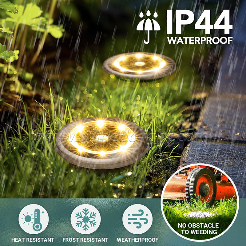 Walkway Solar Disk Pathway light Outdoor Garden Landscape Spotlight Light Waterproof Mini 8 Led Outdoor Solar Lawn Ground Light SD-SL1431