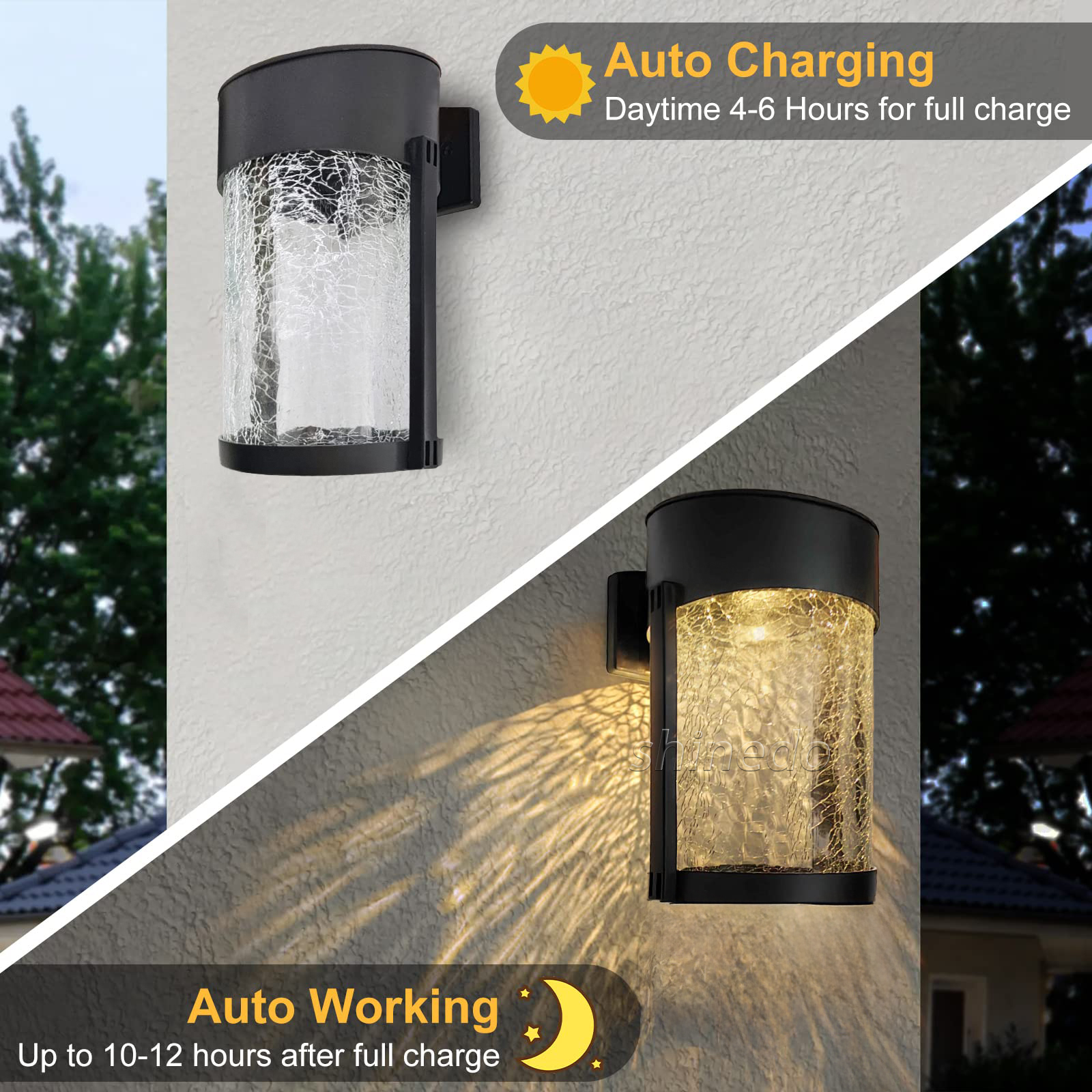 Solar Powered LED Cracked Wall Hanging Light Outdoor Landscape Glass Bottle lamp Christmas Decoration Lights Solar Garden Light SD-SL1912