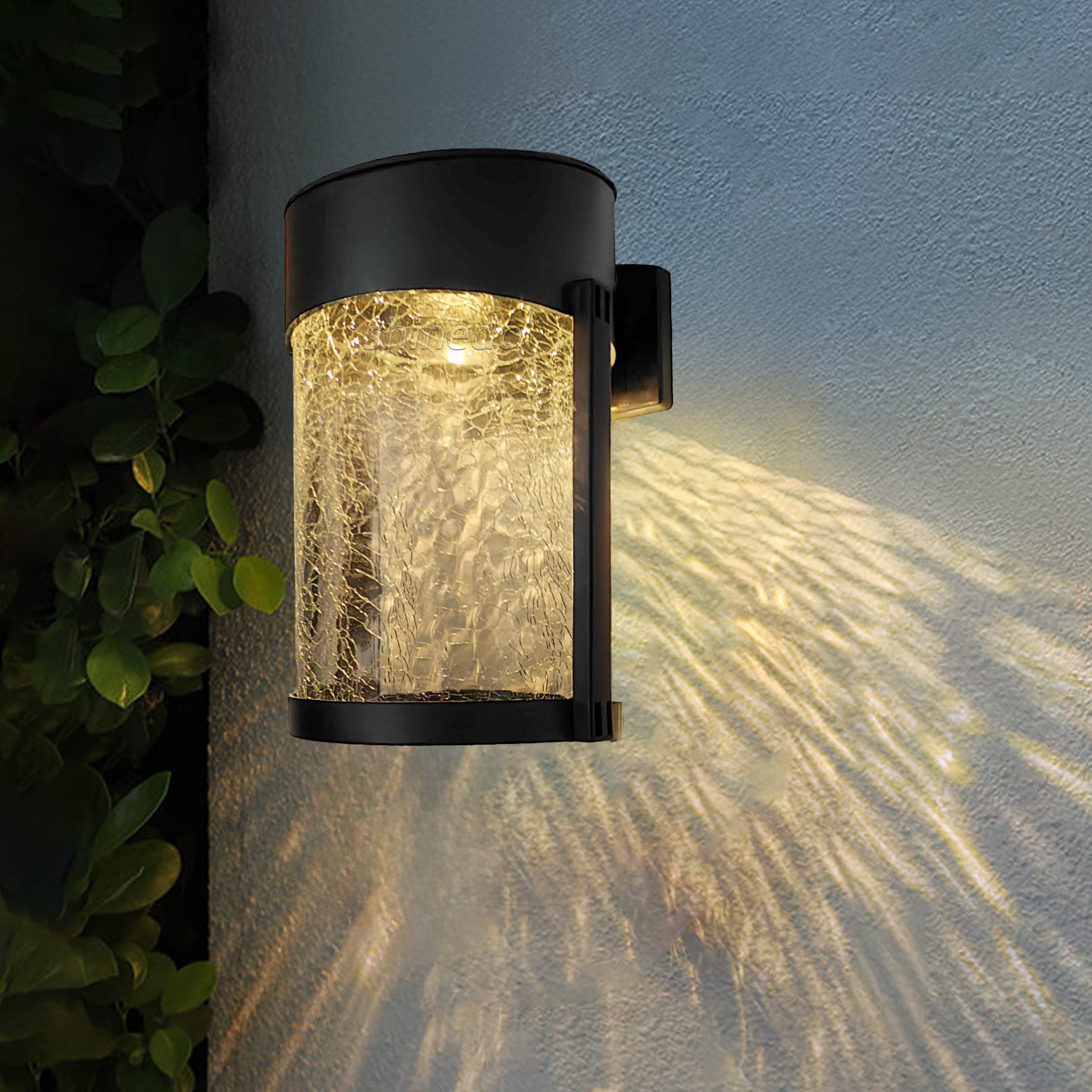 Solar Powered LED Cracked Wall Hanging Light Outdoor Landscape Glass Bottle lamp Christmas Decoration Lights Solar Garden Light SD-SL1912