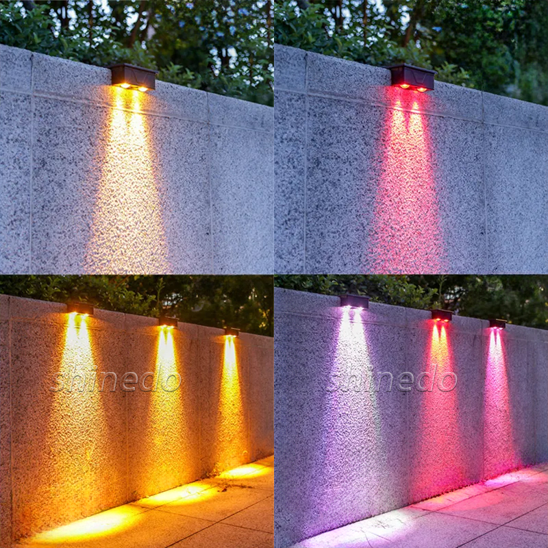 Waterproof Deck Black Garden Solar Step Lights Ip65 Landscape Outdoor Patio Wall Lamp Luminous Lighting Rgb Led Wall Light Fence SD-SL1714