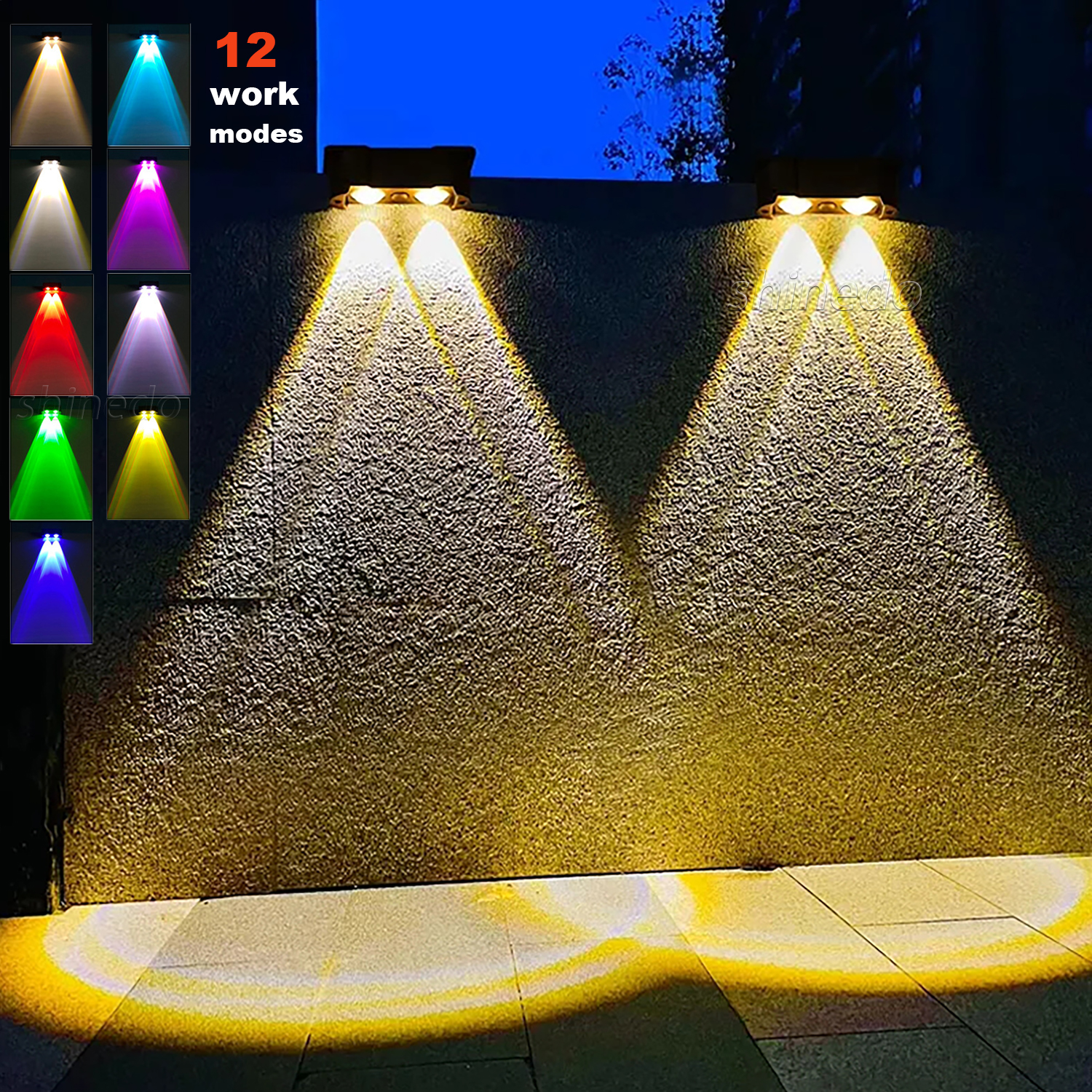 Waterproof Deck Black Garden Solar Step Lights Ip65 Landscape Outdoor Patio Wall Lamp Luminous Lighting Rgb Led Wall Light Fence SD-SL1714