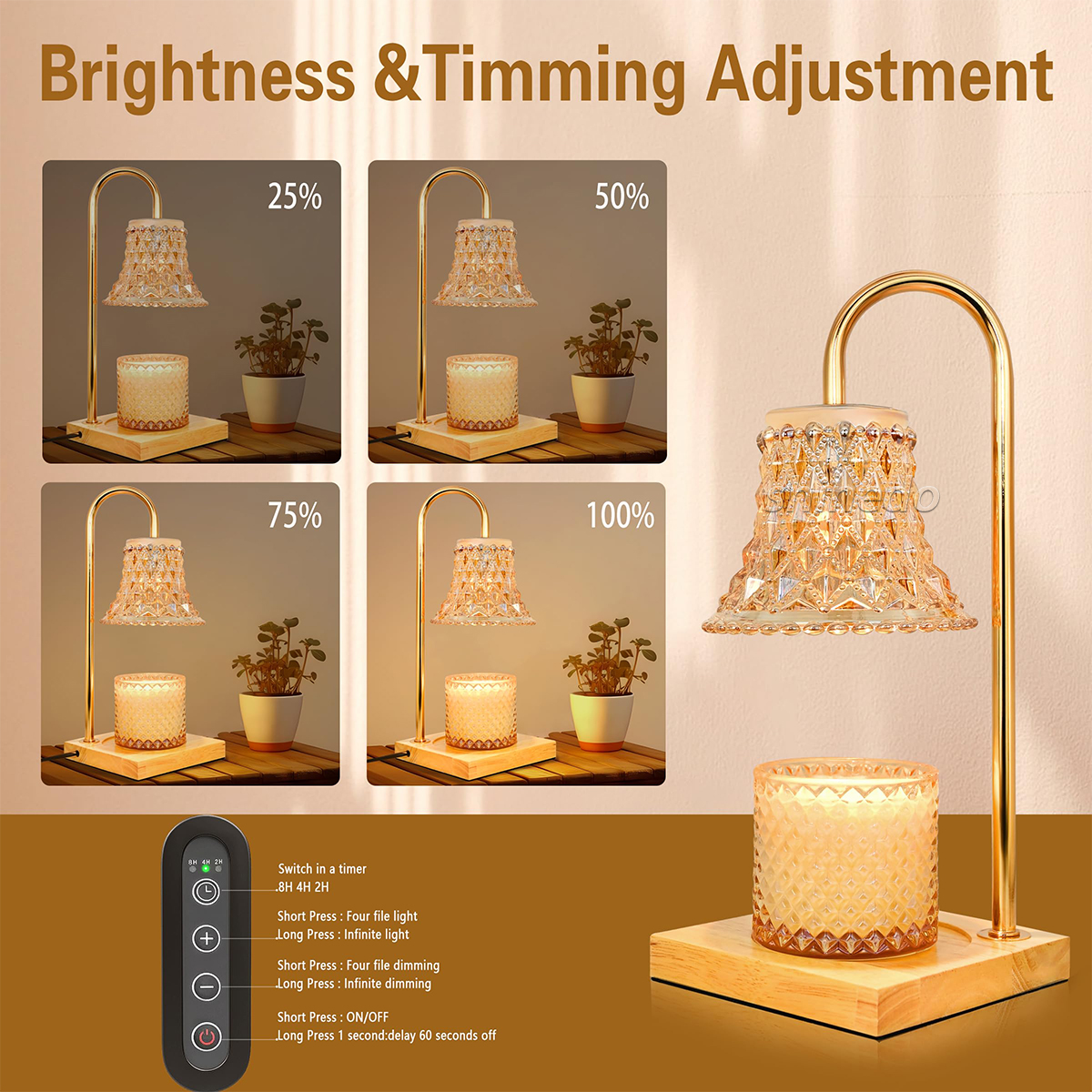 Bedroom bedside Romantic candles can be timed dimming atmosphere light night aromatherapy candle warmer lamp SD-SL1818