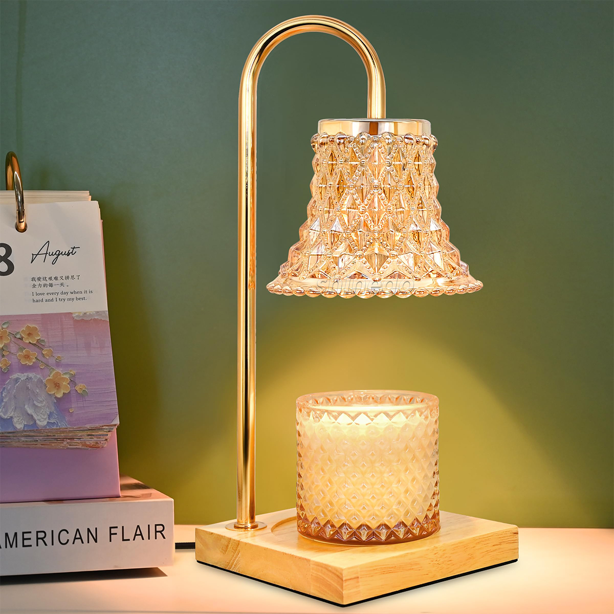 Bedroom bedside Romantic candles can be timed dimming atmosphere light night aromatherapy candle warmer lamp SD-SL1818