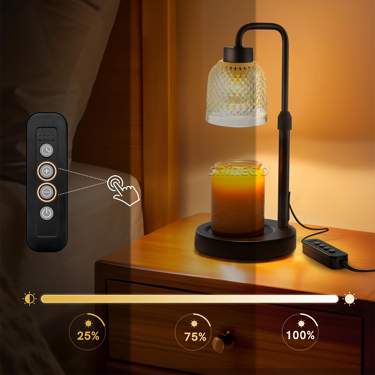 Crystal glass shell modulating aromatherapy light night lighting wax candle aromatherapy light  SD-SL1820