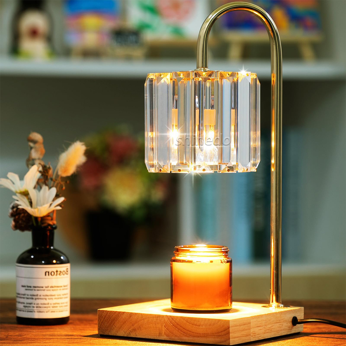 Adjustable height crystal wax melting lamp timing switch diffused fragrance-free candle light night light SD-SL1823