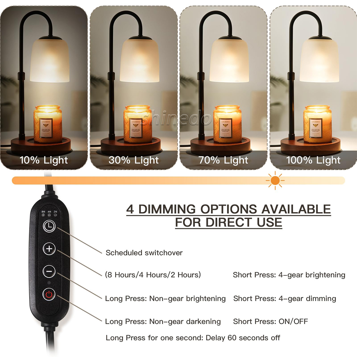 Bedroom aromatherapy light Romantic dimmable bedside light Gift Perfumed flame free melt wax light candle warmer lamp SD-SL1840