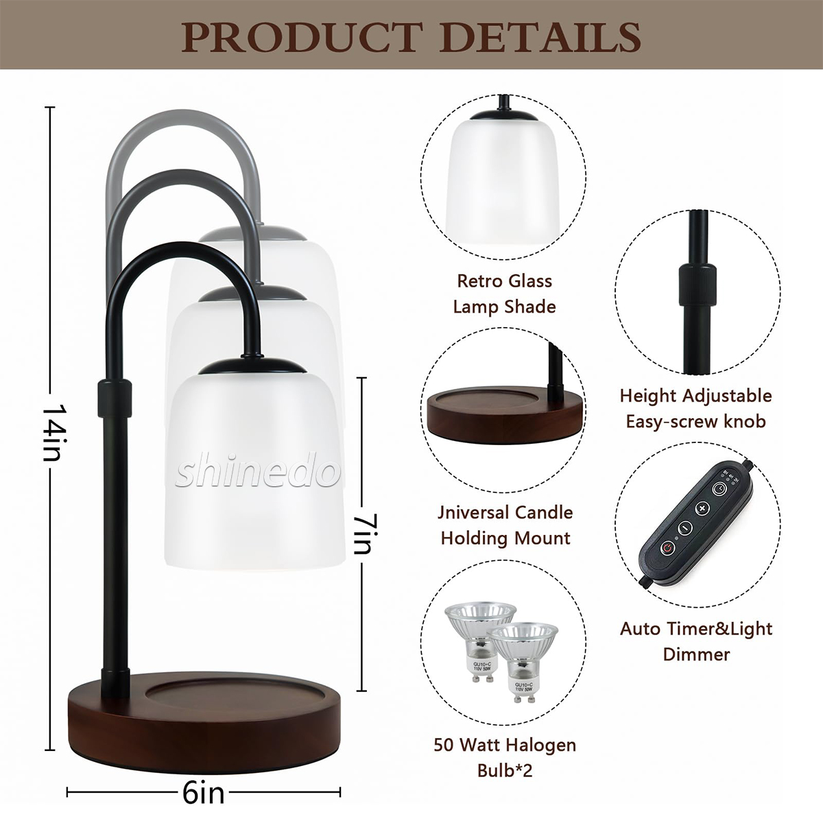Bedroom aromatherapy light Romantic dimmable bedside light Gift Perfumed flame free melt wax light candle warmer lamp SD-SL1840