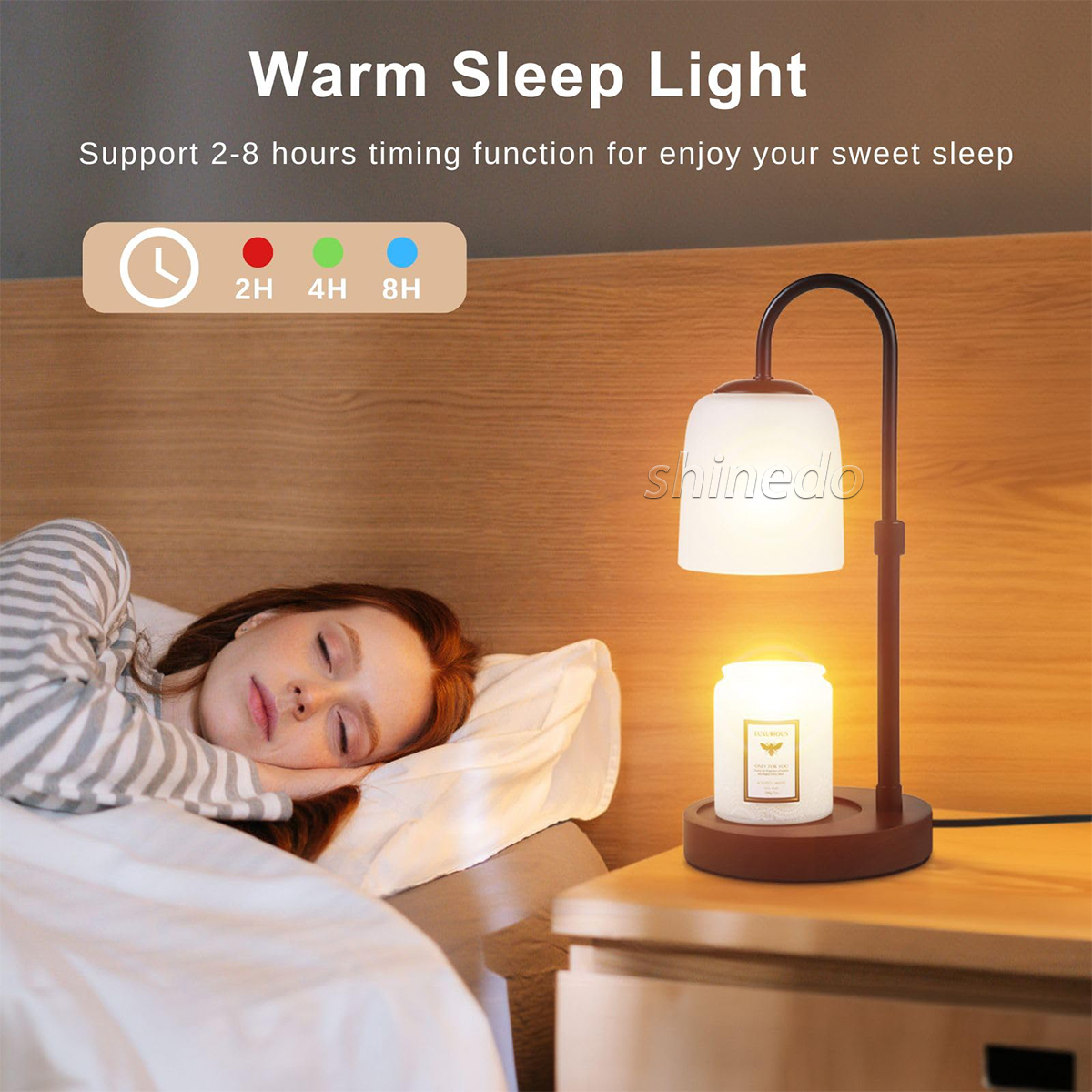 Bedroom aromatherapy light Romantic dimmable bedside light Gift Perfumed flame free melt wax light candle warmer lamp SD-SL1840