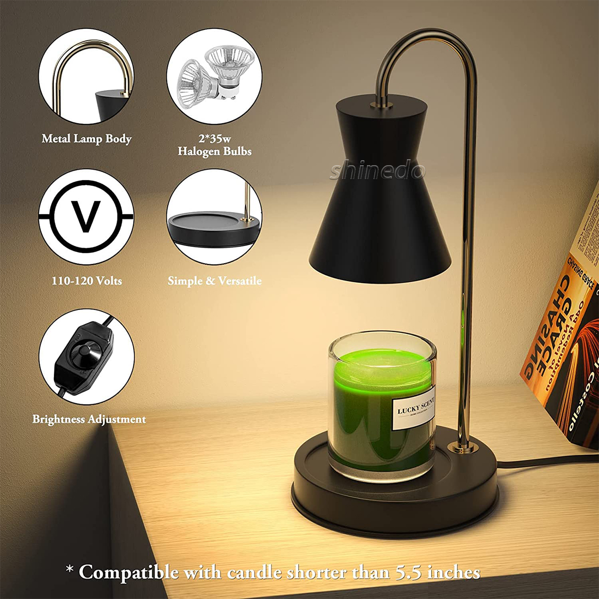 Melt wax lamp indoor creative aromatherapy candle bedroom fragrance light luxury dimming with hand gift candle warmer lamp SD-SL1843