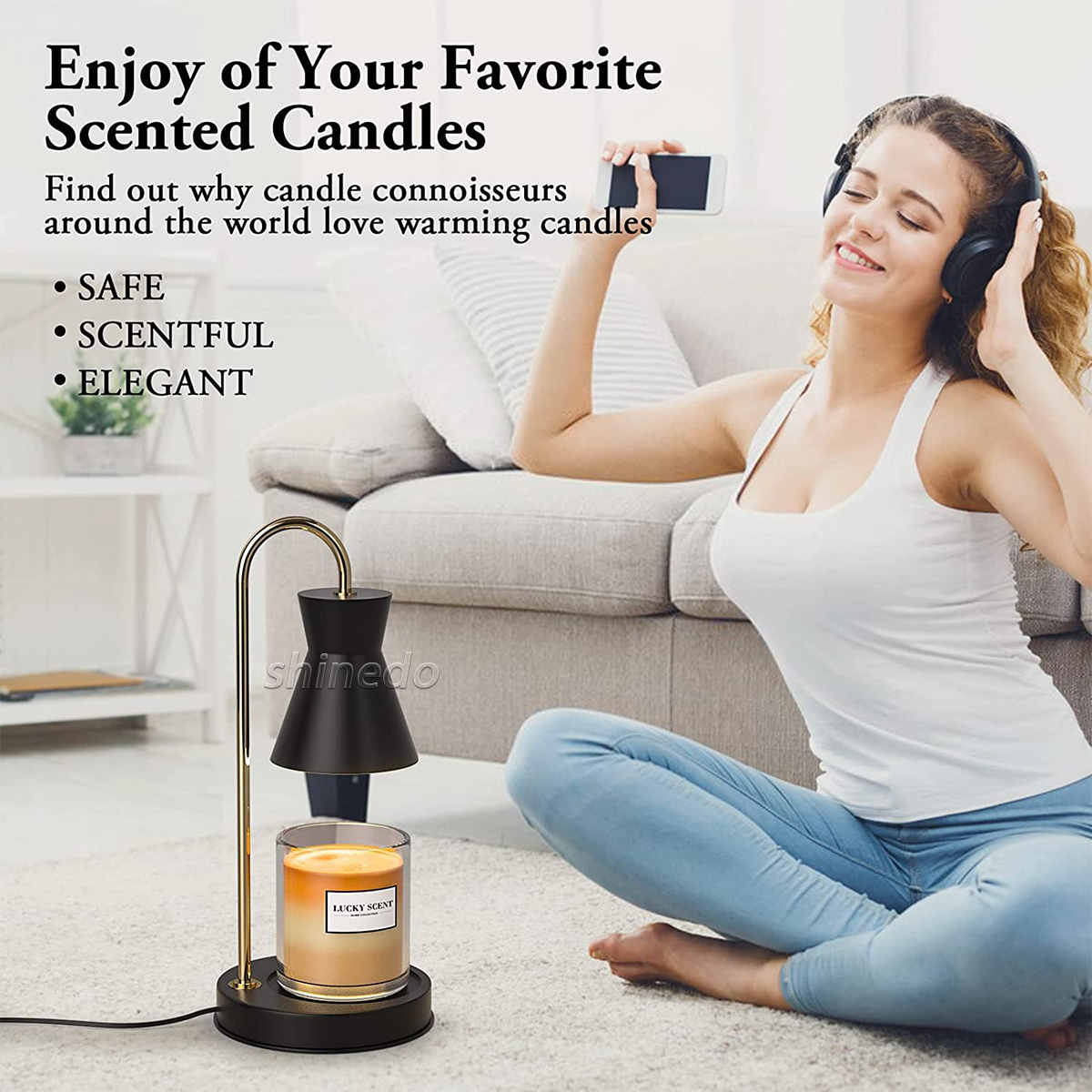 Melt wax lamp indoor creative aromatherapy candle bedroom fragrance light luxury dimming with hand gift candle warmer lamp SD-SL1843