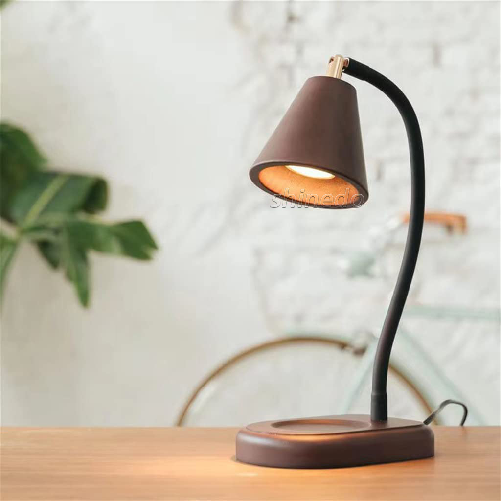 Retro adjustable aromatherapy wax melt lamp Bedroom headboard wooden nightlight candle warmer lamp SD-SL1855