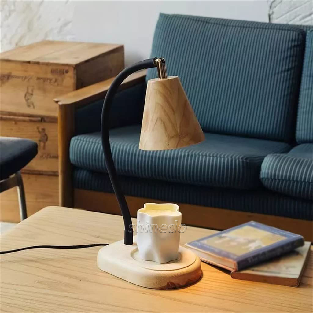 Retro adjustable aromatherapy wax melt lamp Bedroom headboard wooden nightlight candle warmer lamp SD-SL1855