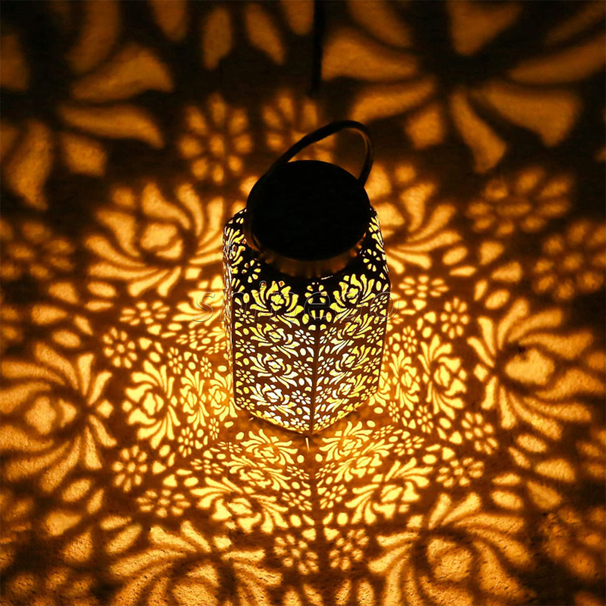 Solar outdoor iron cutout animal projection lantern Garden art light butterfly landscape decorative light SD-SL1766