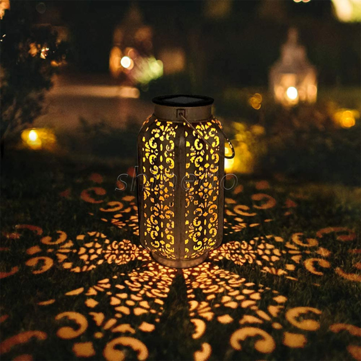 Solar outdoor iron cutout animal projection lantern Garden art light butterfly landscape decorative light SD-SL1766
