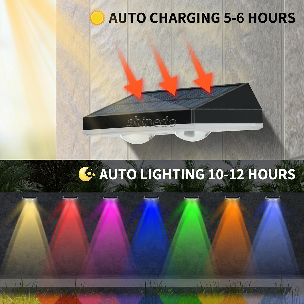 Solar outdoor courtyard waterproof wall washing light household villa wall landscape decoration spotlights SD-SL1803