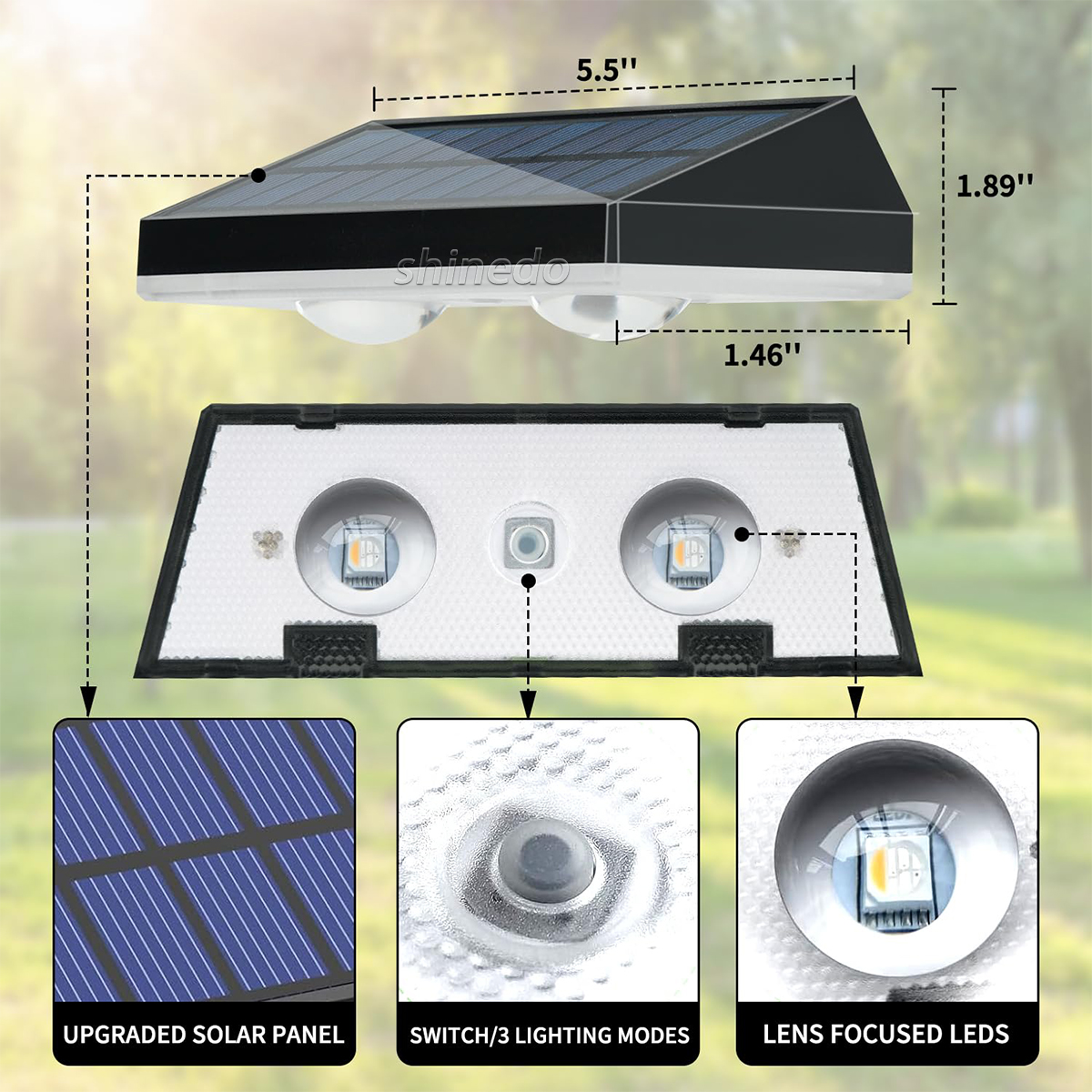 Solar outdoor courtyard waterproof wall washing light household villa wall landscape decoration spotlights SD-SL1803