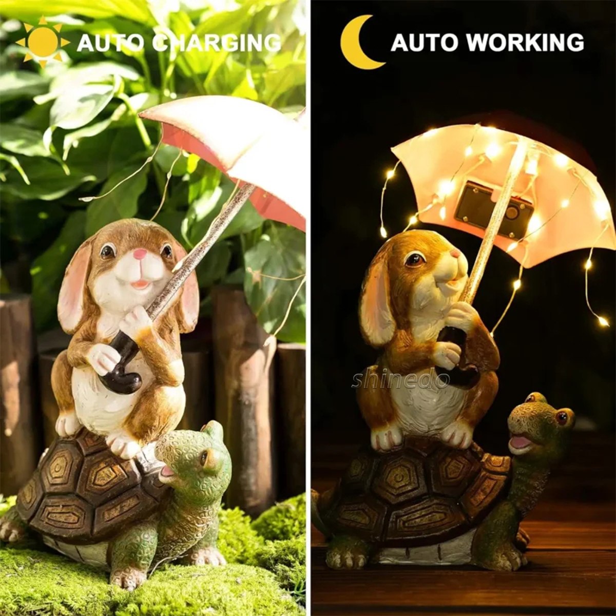 Custom patio garden resin cartoon umbrella rabbit creative outdoor decorations SD-SL1837