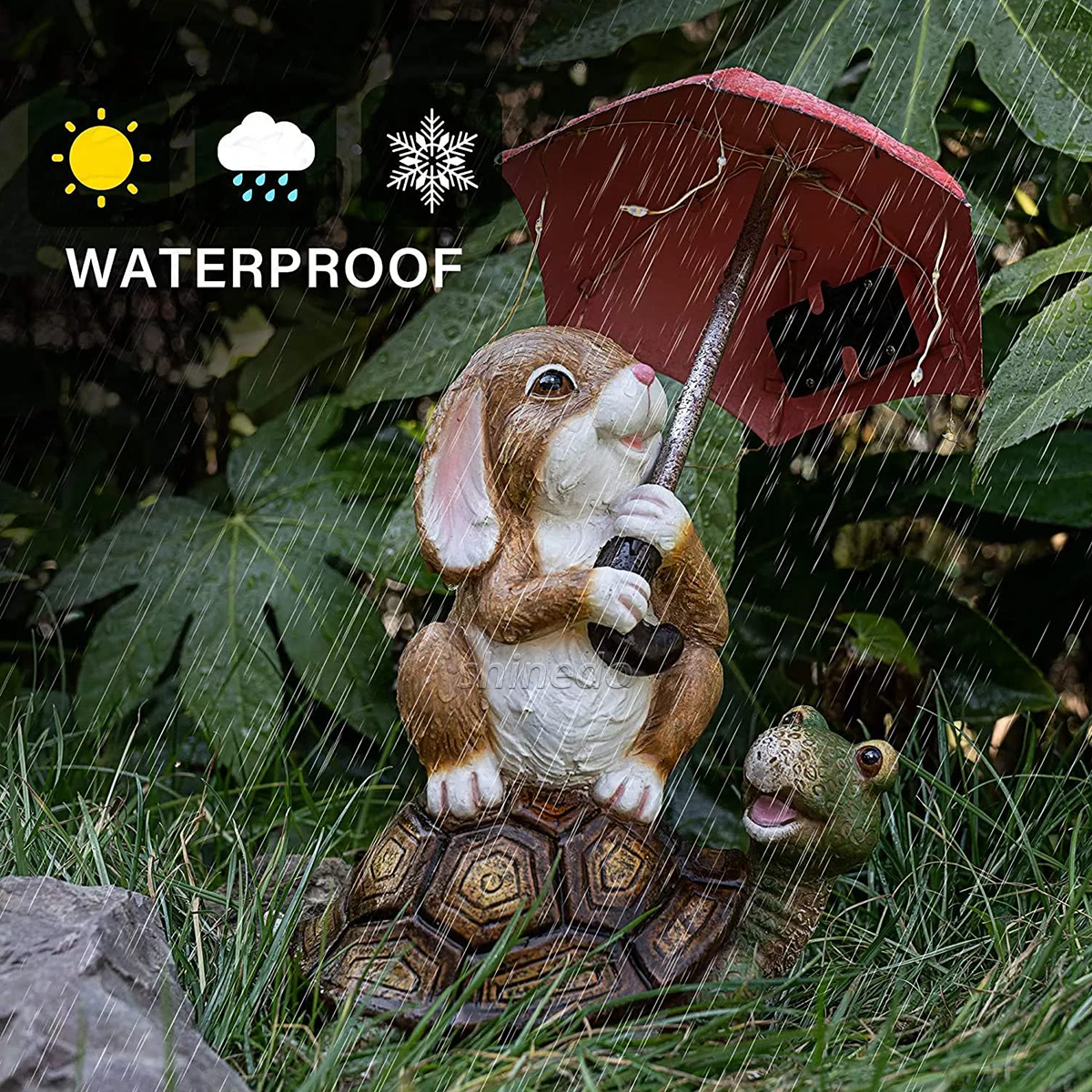 Custom patio garden resin cartoon umbrella rabbit creative outdoor decorations SD-SL1837