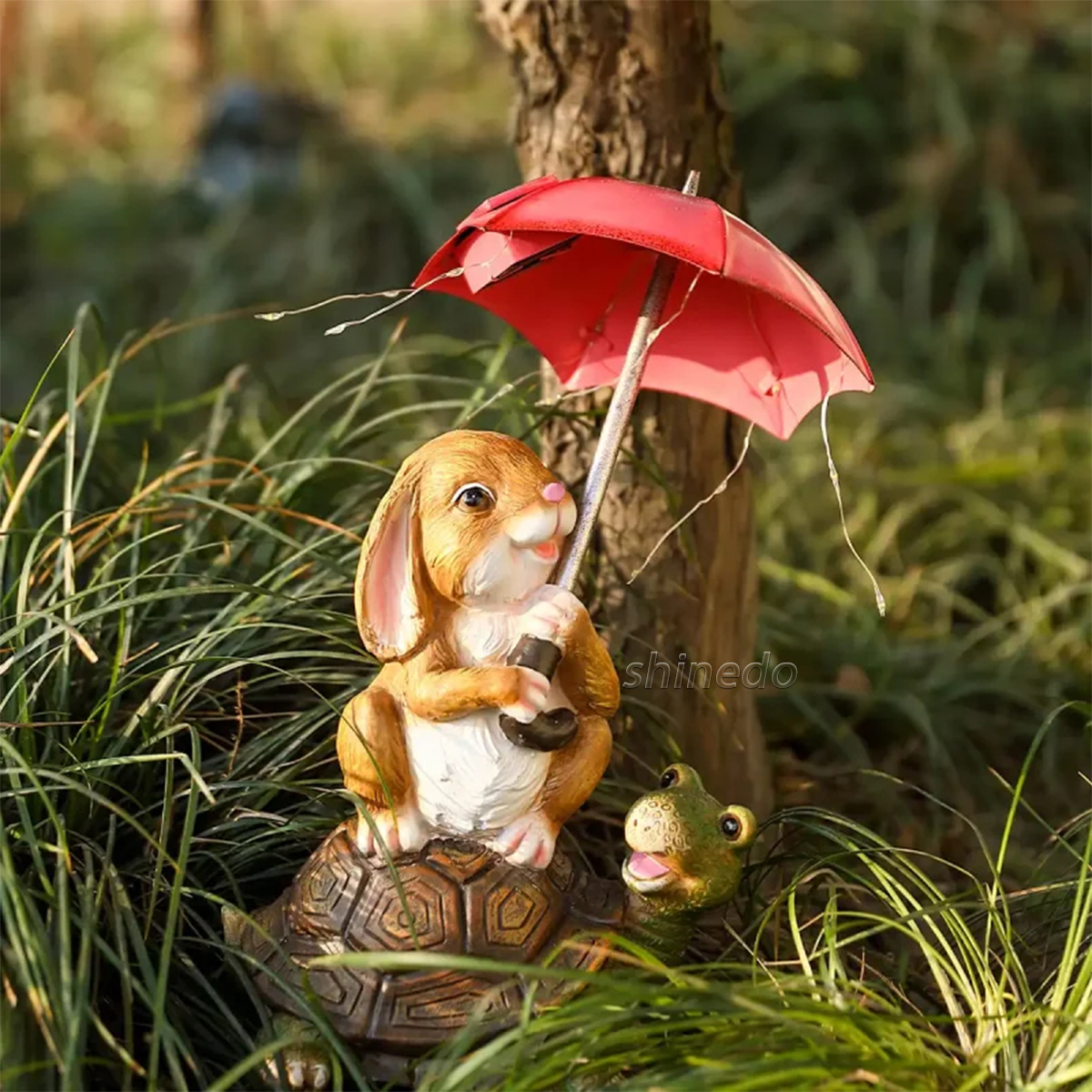 Custom patio garden resin cartoon umbrella rabbit creative outdoor decorations SD-SL1837