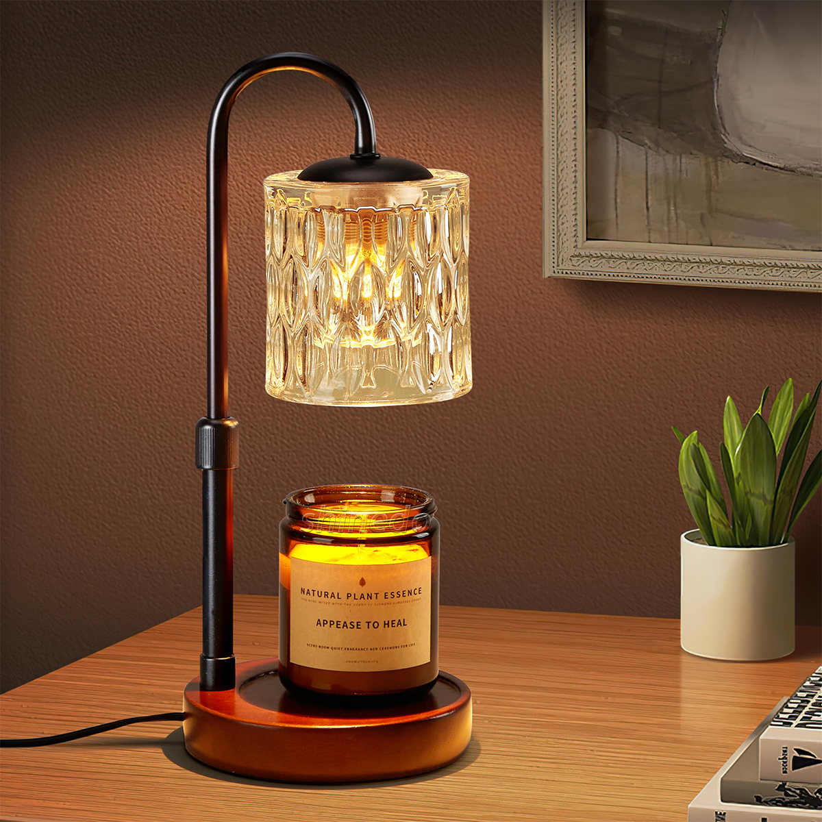 Candle Warmer Lamp with Timer Height Adjustable Electric Candle Wax Warmer for Jar Candles
