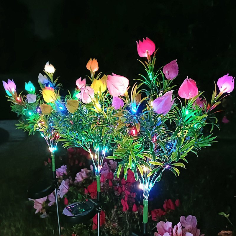 Solar Simulation Gardenia LED Garden Light Outdoor Waterproof Lawn Atmosphere Light Night Decorative Lighting SD-SL1757