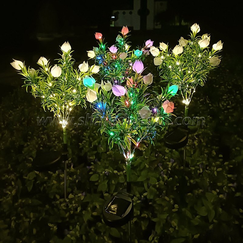 Solar Simulation Gardenia LED Garden Light Outdoor Waterproof Lawn Atmosphere Light Night Decorative Lighting SD-SL1757
