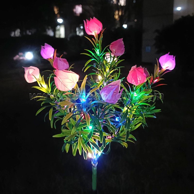 Solar Simulation Gardenia LED Garden Light Outdoor Waterproof Lawn Atmosphere Light Night Decorative Lighting SD-SL1757