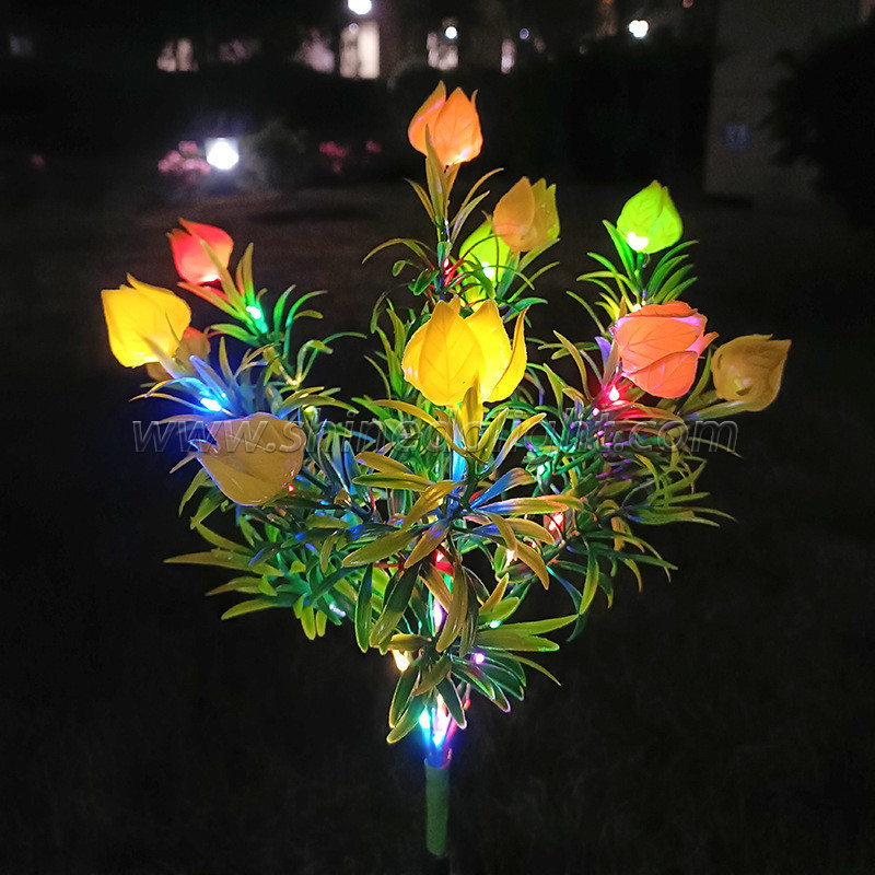 Solar Simulation Gardenia LED Garden Light Outdoor Waterproof Lawn Atmosphere Light Night Decorative Lighting SD-SL1757
