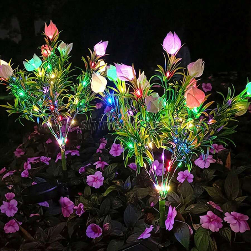 Solar Simulation Gardenia LED Garden Light Outdoor Waterproof Lawn Atmosphere Light Night Decorative Lighting SD-SL1757
