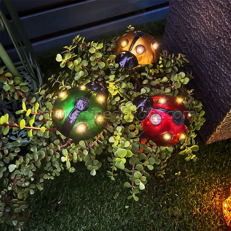Outdoor Waterproof Ladybug Ornament Solar LED Lighting IP65 Garden Pathway Lawn Decorative Wall Mounted Lights Indoor Outdoor SD-SL1759
