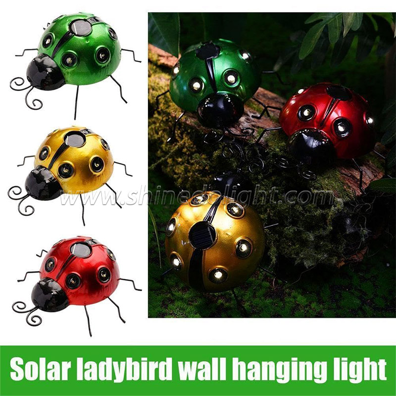 Outdoor Waterproof Ladybug Ornament Solar LED Lighting IP65 Garden Pathway Lawn Decorative Wall Mounted Lights Indoor Outdoor SD-SL1759