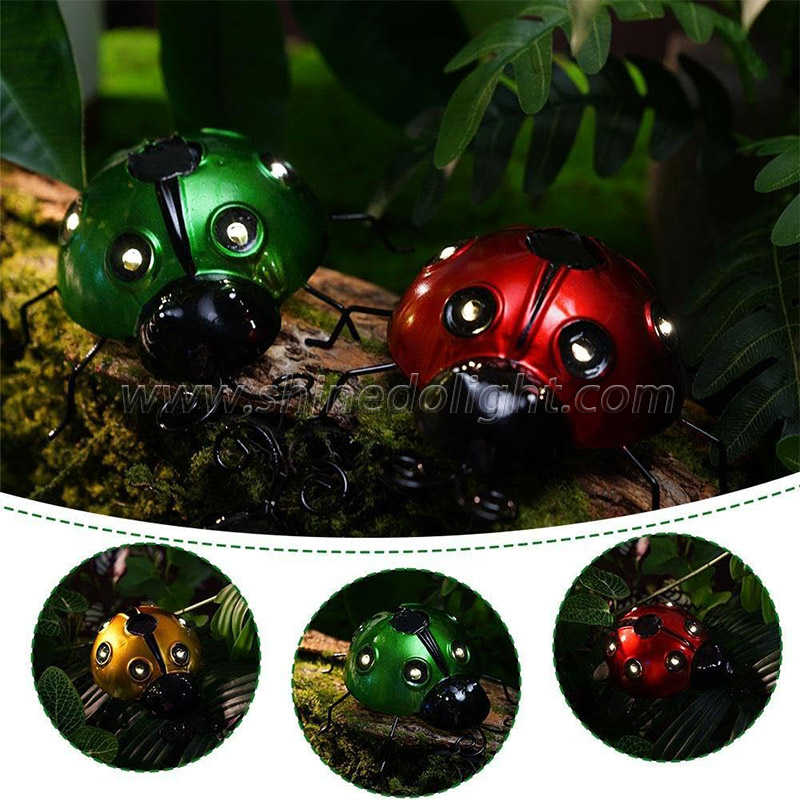 Outdoor Waterproof Ladybug Ornament Solar LED Lighting IP65 Garden Pathway Lawn Decorative Wall Mounted Lights Indoor Outdoor SD-SL1759