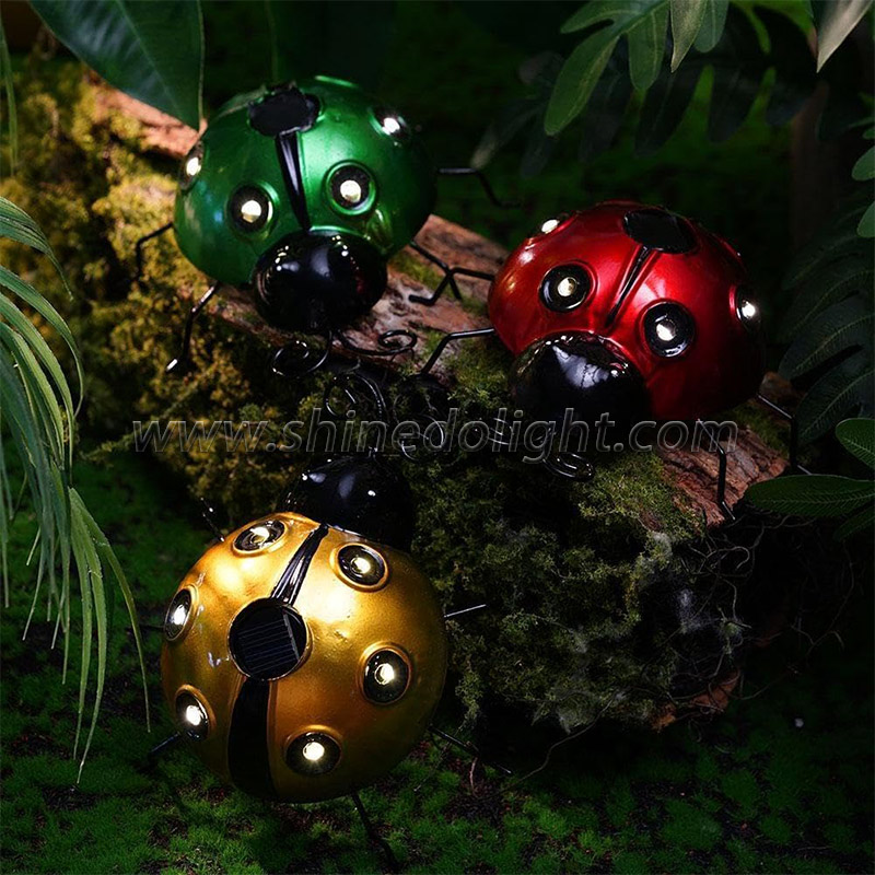 Outdoor Waterproof Ladybug Ornament Solar LED Lighting IP65 Garden Pathway Lawn Decorative Wall Mounted Lights Indoor Outdoor SD-SL1759