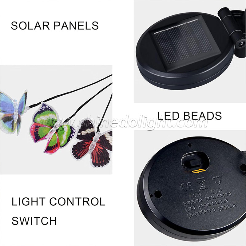 Solar butterfly Swing Decorative Light Waterproof LED Solar Landscape Light SD-SL1796