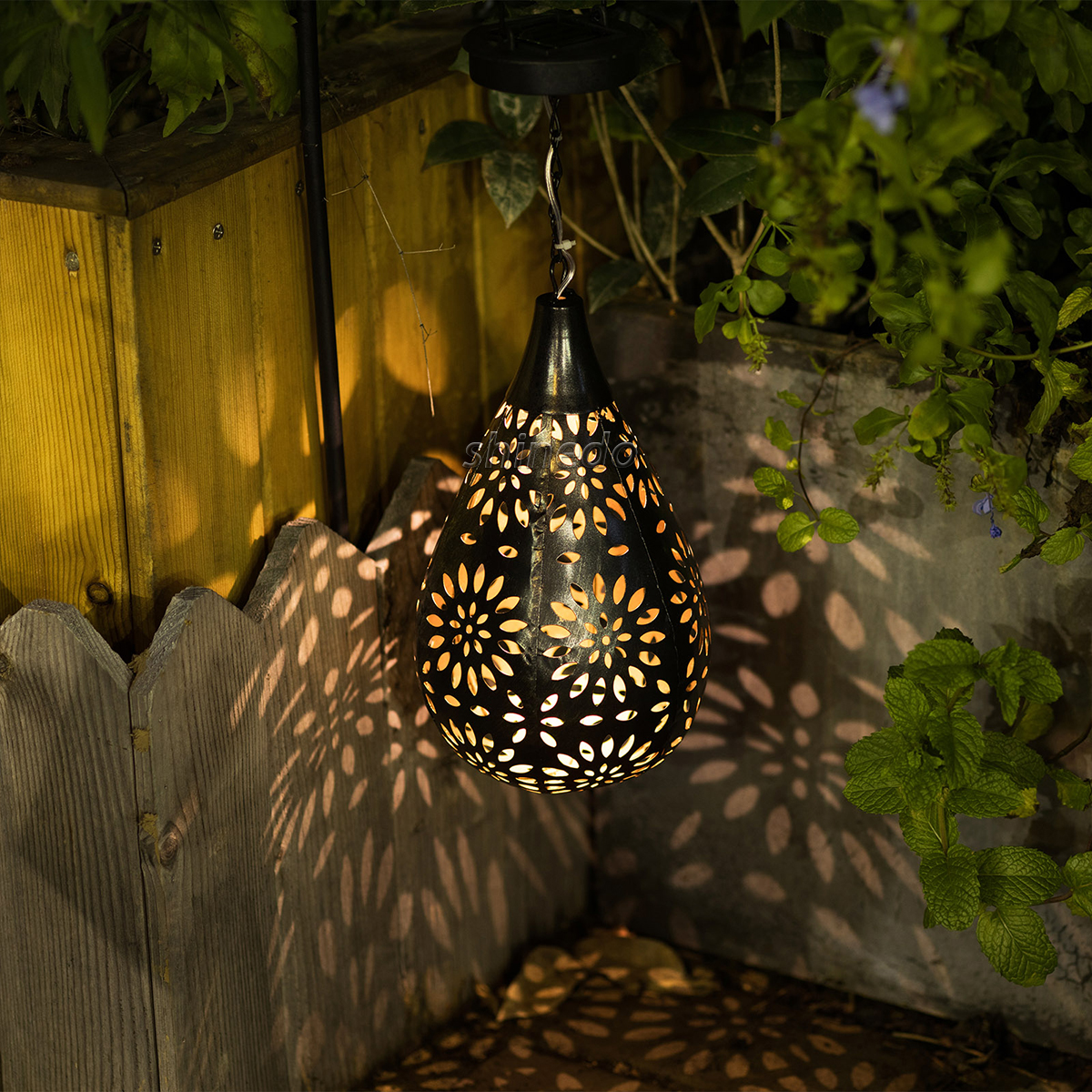 Solar Powered LED Hanging Lantern IP65 Waterproof Outdoor Garden Light for Yard Fence Flower Decorative SD-SL1881