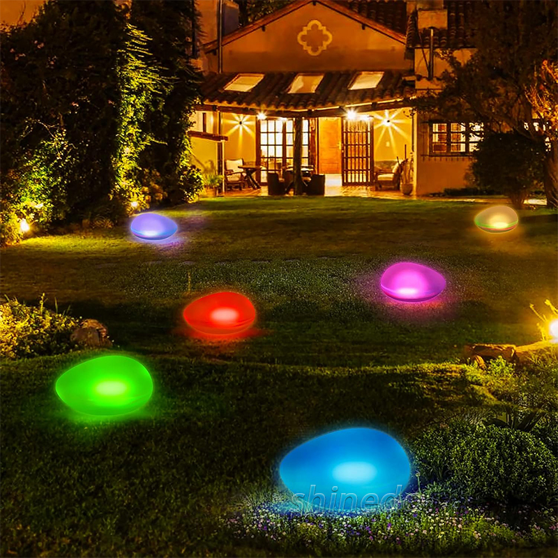 Yard Decorative Waterproof Pebble LED Solar Garden Ground Light Pathway Stone Shape Outdoor House and Garden Solar Lights SD-SL1892