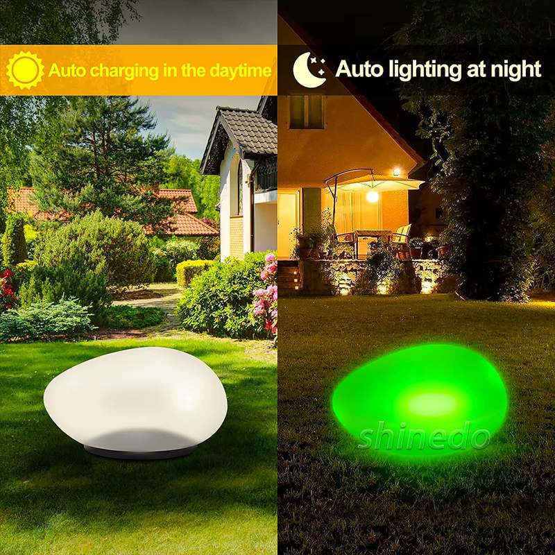 Yard Decorative Waterproof Pebble LED Solar Garden Ground Light Pathway Stone Shape Outdoor House and Garden Solar Lights SD-SL1892