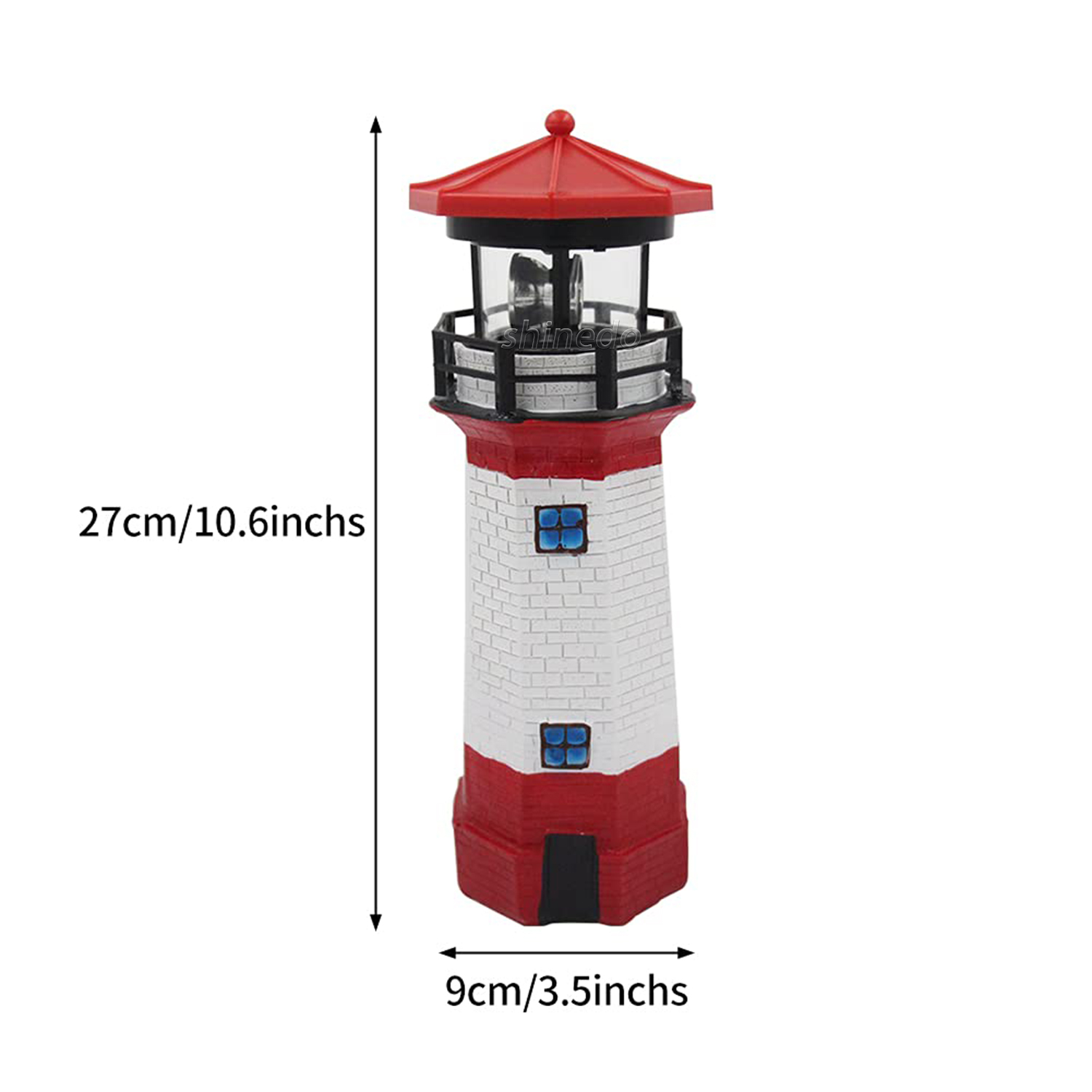 Outdoor Solar Lighthouse Light 360 Degree Rotating Garden Lamp Resin Waterproof Led Light Yard Solar Garden Lighthouse Lamp SD-SL2070