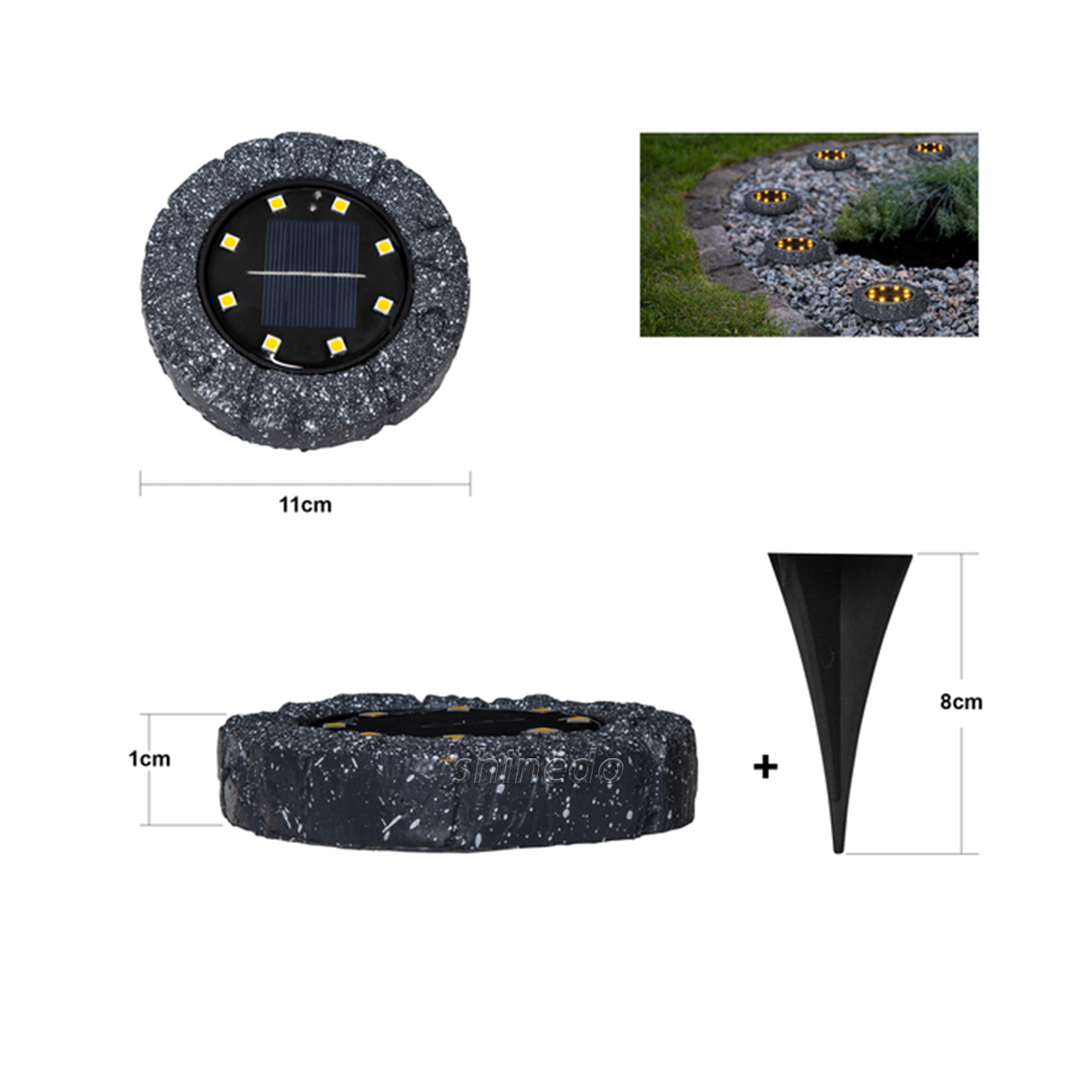IP65 Solar Powered Disk Light 8 Led Outdoor Waterproof Solar Garden Lights for Lawn Patio Yard Walkway Led Solar Ground Light SD-SL2166