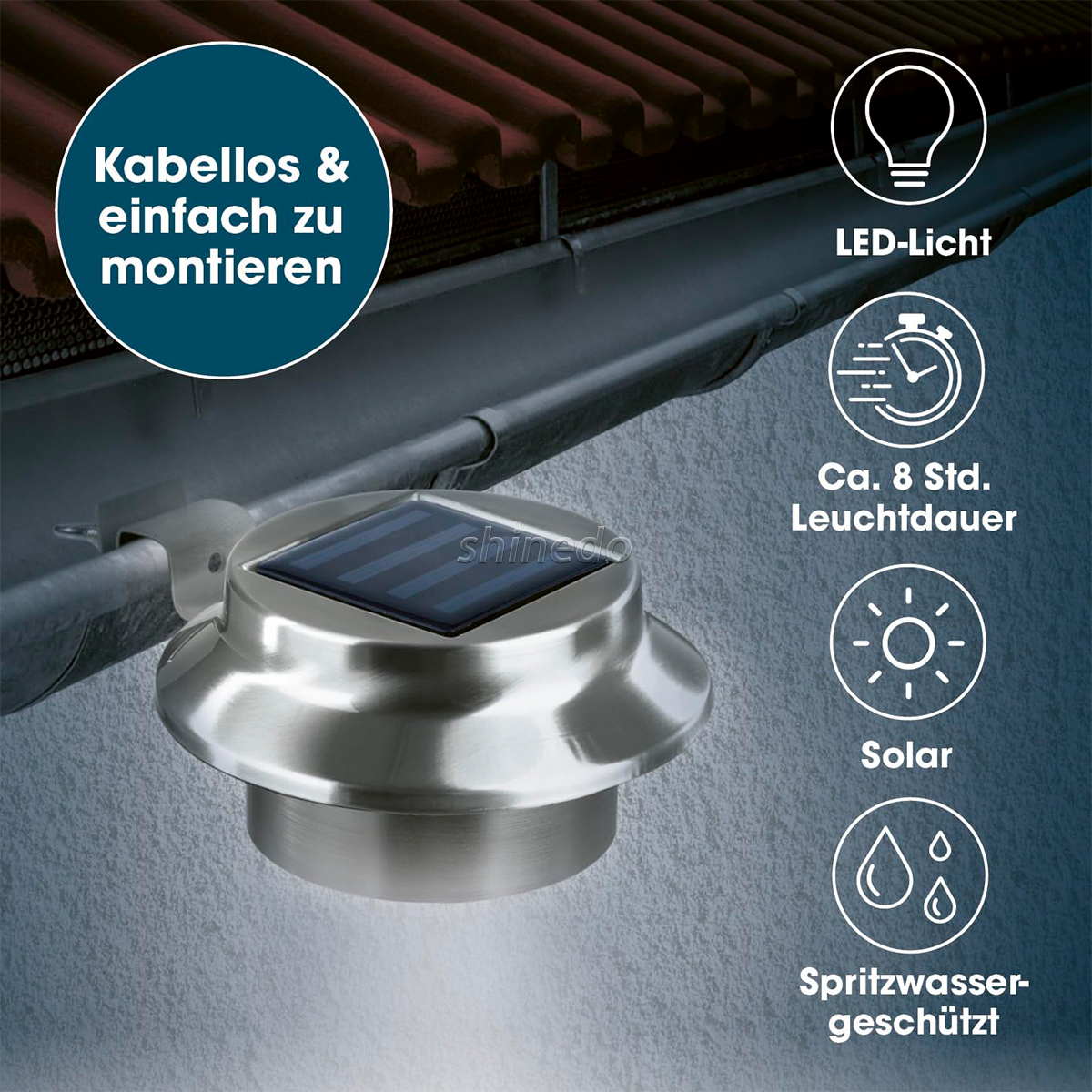 Waterproof Outdoor Solar Garden Light Powered Security Wall Lamp LED Solar Fence Garden Yard Roof Tree Gutter Solar Garden Light SD-SL2133