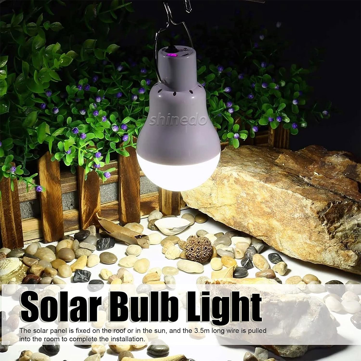 PVC Body LED Solar Lamp with Warm White Light Outdoor Solar Panel for Garden Patio Use Power Supply SD-SL2134