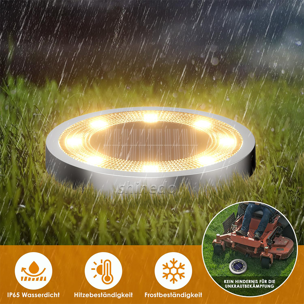 Solar Pavement Light Ip65 Waterproof Yard Solar Power 8 Led 10Led Light Lamp Patio Lawn Decor Solar LED Garden Disk Ground Light SD-SL2148