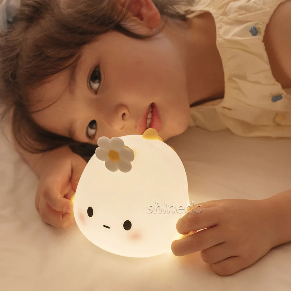Silicone Night Light – LED Soft Rechargeable USB Cartoon Lamp for Children Kid Bedroom Decoration Birthday Gift