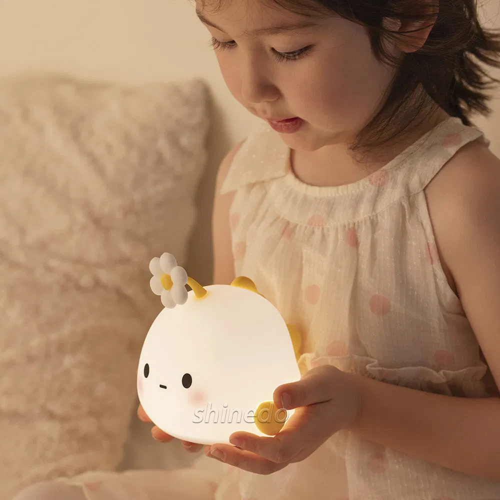 Silicone Night Light – LED Soft Rechargeable USB Cartoon Lamp for Children Kid Bedroom Decoration Birthday Gift