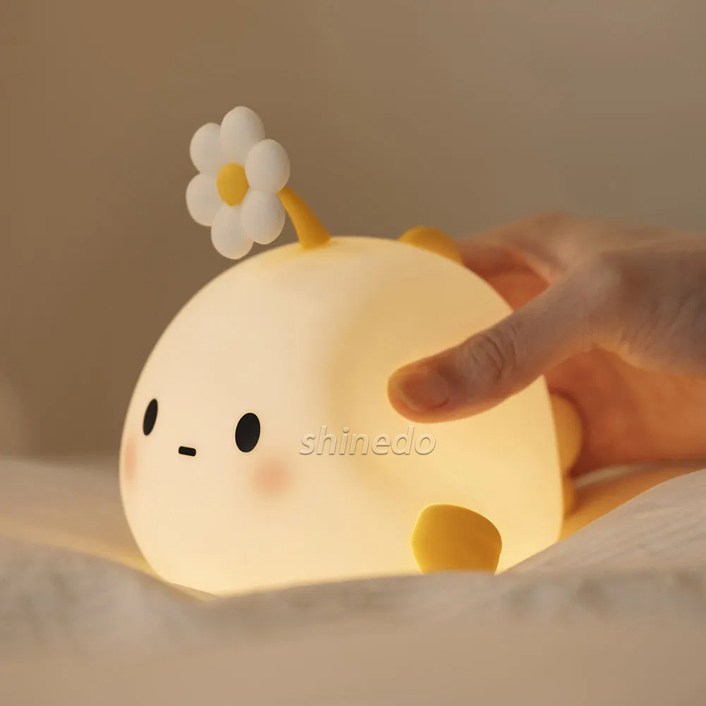Silicone Night Light – LED Soft Rechargeable USB Cartoon Lamp for Children Kid Bedroom Decoration Birthday Gift