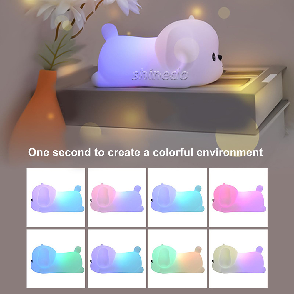 Touch Control LED Night Light – Portable Rechargeable Silicone Lamp Mini Paddling Chick Cute Animals Lamp for Bedside Sleeping