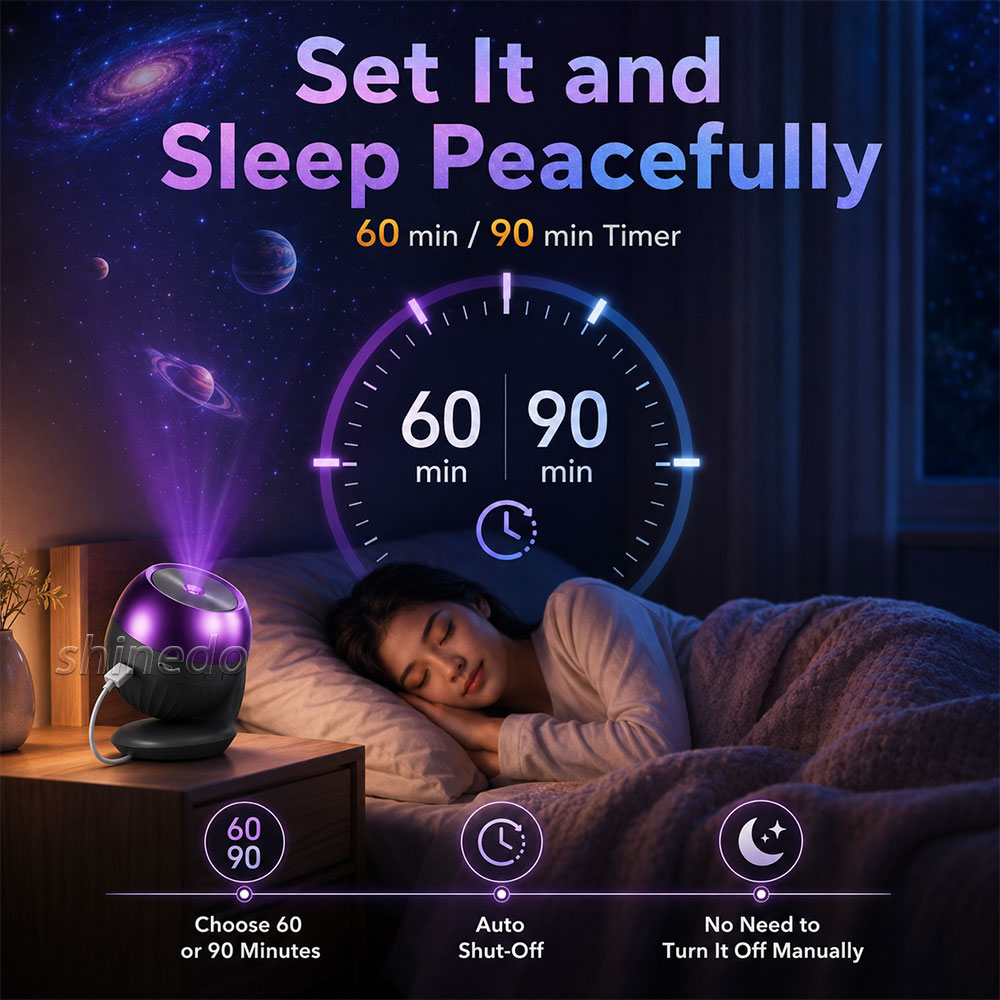 Galaxy Projector – HD 24 Film Discs Timer White Noise Sleep Aid Night Light for Kids Bedroom Gift Home Decor