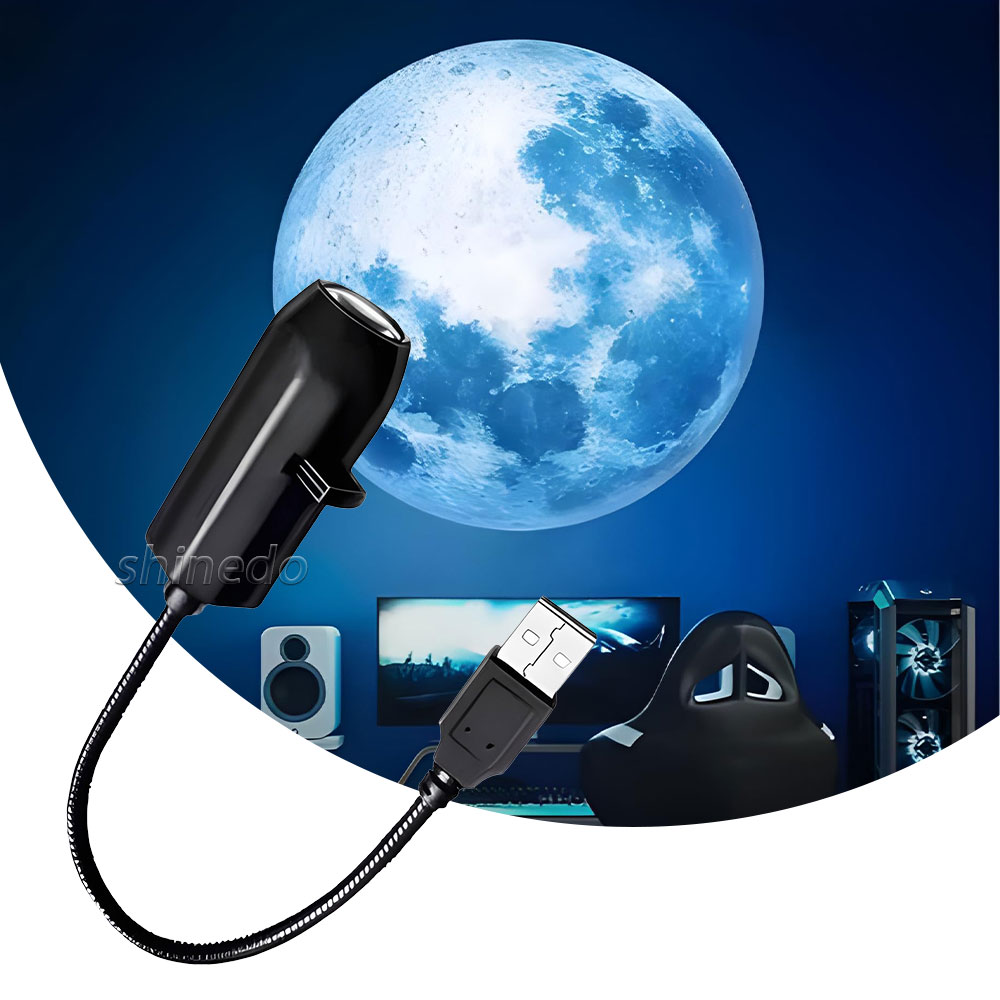 Galaxy Projector Lamp with Replaceable Slides – 360° Rotation Flexible Gooseneck USB Powered Night Light for Bedroom